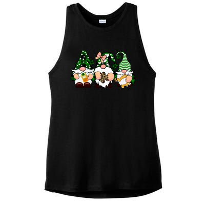 Gnomes St Patrick's Day Ladies PosiCharge Tri-Blend Wicking Tank