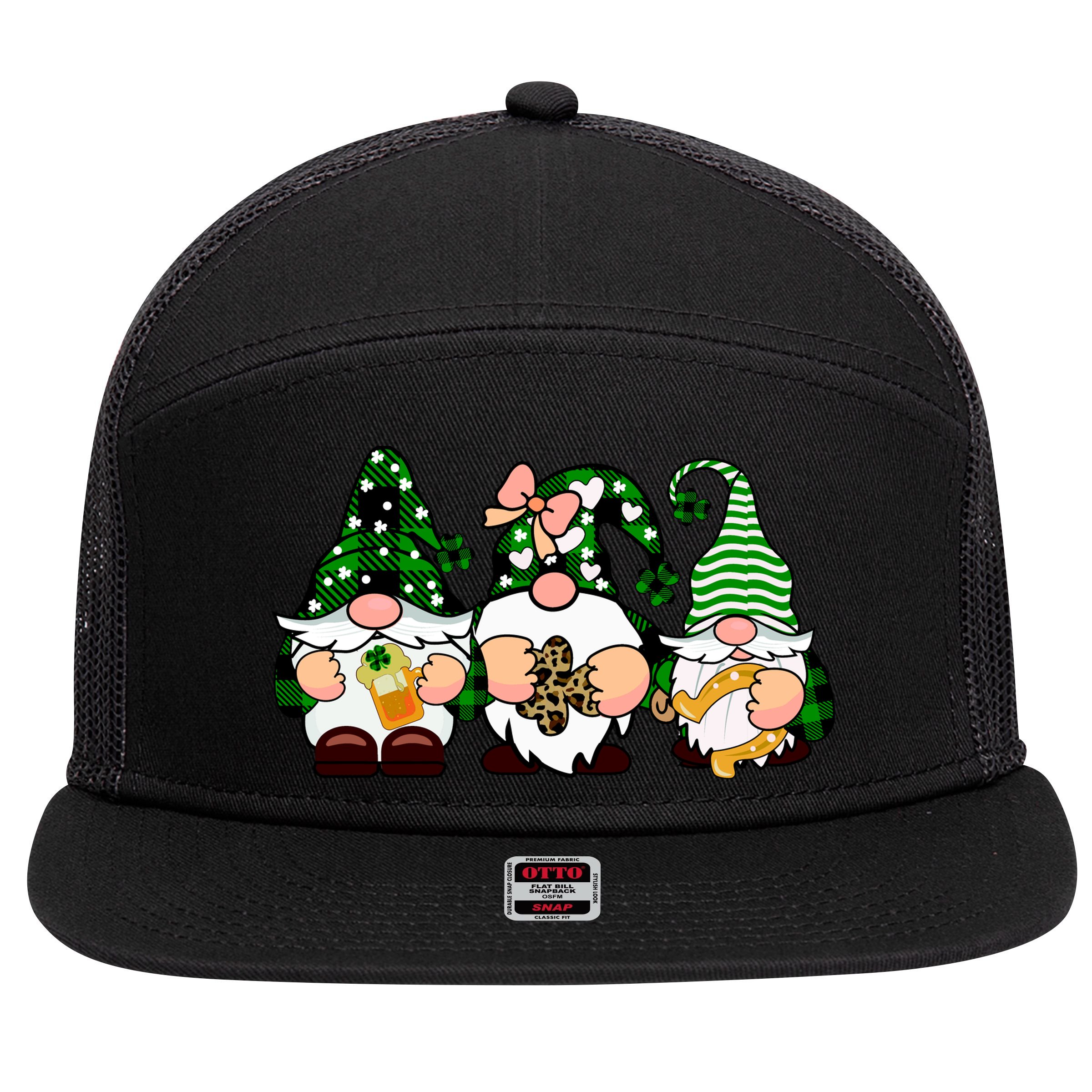 Gnomes St Patrick's Day 7 Panel Mesh Trucker Snapback Hat