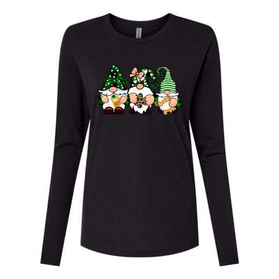 Gnomes St Patrick's Day Womens Cotton Relaxed Long Sleeve T-Shirt