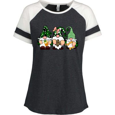 Gnomes St Patrick's Day Enza Ladies Jersey Colorblock Tee