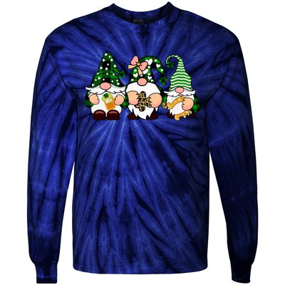 Gnomes St Patrick's Day Tie-Dye Long Sleeve Shirt