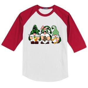 Gnomes St Patrick's Day Kids Colorblock Raglan Jersey