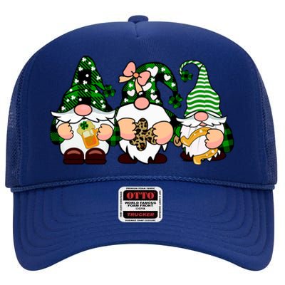 Gnomes St Patrick's Day High Crown Mesh Back Trucker Hat