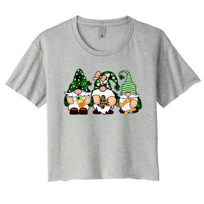 Gnomes St Patrick's Day Women's Crop Top Tee