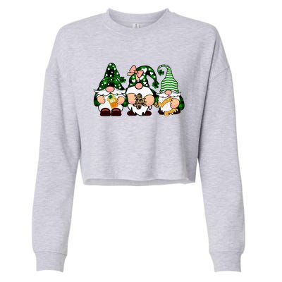 Gnomes St Patrick's Day Cropped Pullover Crew