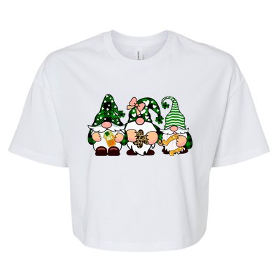 Gnomes St Patrick's Day Bella+Canvas Jersey Crop Tee