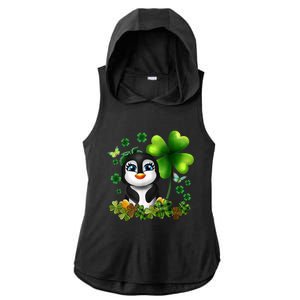 Girls St Patricks Day Gift For Penguin Kids Green Shamrock Women Gift Ladies PosiCharge Tri-Blend Wicking Draft Hoodie Tank