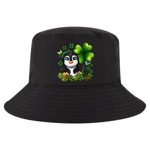 Girls St Patricks Day Gift For Penguin Kids Green Shamrock Women Gift Cool Comfort Performance Bucket Hat