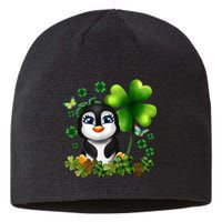 Girls St Patricks Day Gift For Penguin Kids Green Shamrock Women Gift Sustainable Beanie