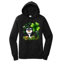 Girls St Patricks Day Gift For Penguin Kids Green Shamrock Women Gift Women's Pullover Hoodie