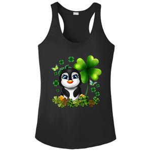 Girls St Patricks Day Gift For Penguin Kids Green Shamrock Women Gift Ladies PosiCharge Competitor Racerback Tank