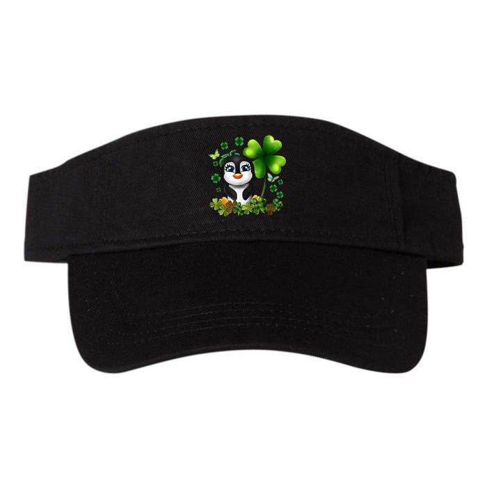 Girls St Patricks Day Gift For Penguin Kids Green Shamrock Women Gift Valucap Bio-Washed Visor