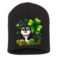 Girls St Patricks Day Gift For Penguin Kids Green Shamrock Women Gift Short Acrylic Beanie