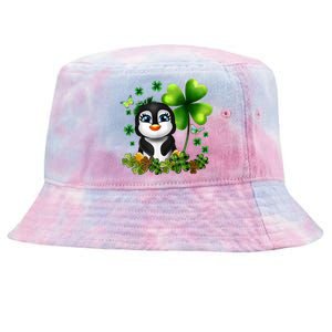 Girls St Patricks Day Gift For Penguin Kids Green Shamrock Women Gift Tie-Dyed Bucket Hat