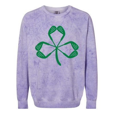 Golf St Patricks Day St Paddys Day Shamrock Irish Gift Colorblast Crewneck Sweatshirt