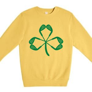 Golf St Patricks Day St Paddys Day Shamrock Irish Gift Premium Crewneck Sweatshirt