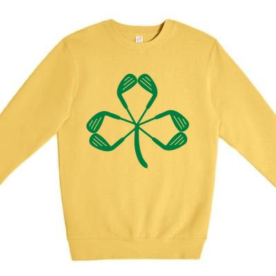 Golf St Patricks Day St Paddys Day Shamrock Irish Gift Premium Crewneck Sweatshirt