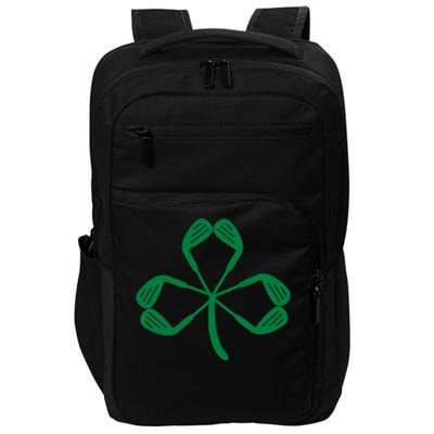 Golf St Patricks Day St Paddys Day Shamrock Irish Gift Impact Tech Backpack