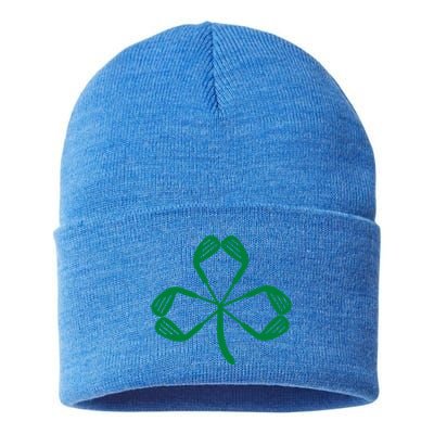 Golf St Patricks Day St Paddys Day Shamrock Irish Gift Sustainable Knit Beanie