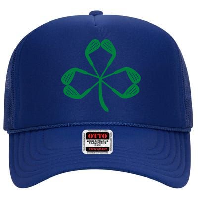 Golf St Patricks Day St Paddys Day Shamrock Irish Gift High Crown Mesh Back Trucker Hat