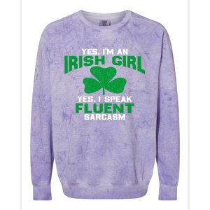 Green Saint Patricks Day St pattys Irish Shamrock Leprechaun Colorblast Crewneck Sweatshirt