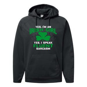 Green Saint Patricks Day St pattys Irish Shamrock Leprechaun Performance Fleece Hoodie