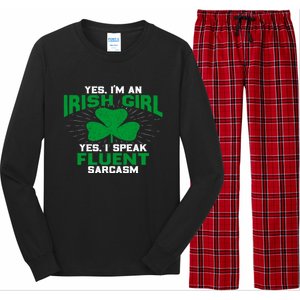 Green Saint Patricks Day St pattys Irish Shamrock Leprechaun Long Sleeve Pajama Set