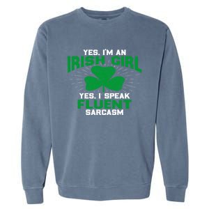 Green Saint Patricks Day St pattys Irish Shamrock Leprechaun Garment-Dyed Sweatshirt