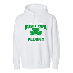 Green Saint Patricks Day St pattys Irish Shamrock Leprechaun Garment-Dyed Fleece Hoodie