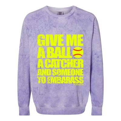 Girl Softball Pitcher Funny Colorblast Crewneck Sweatshirt