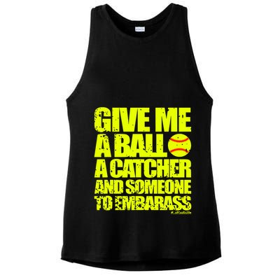 Girl Softball Pitcher Funny Ladies PosiCharge Tri-Blend Wicking Tank