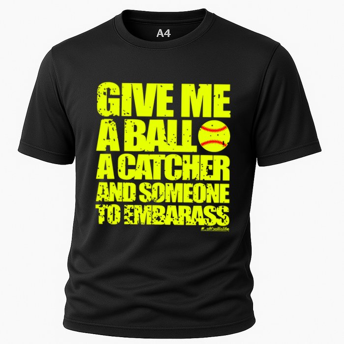 Girl Softball Pitcher Funny Cooling Performance Crew T-Shirt