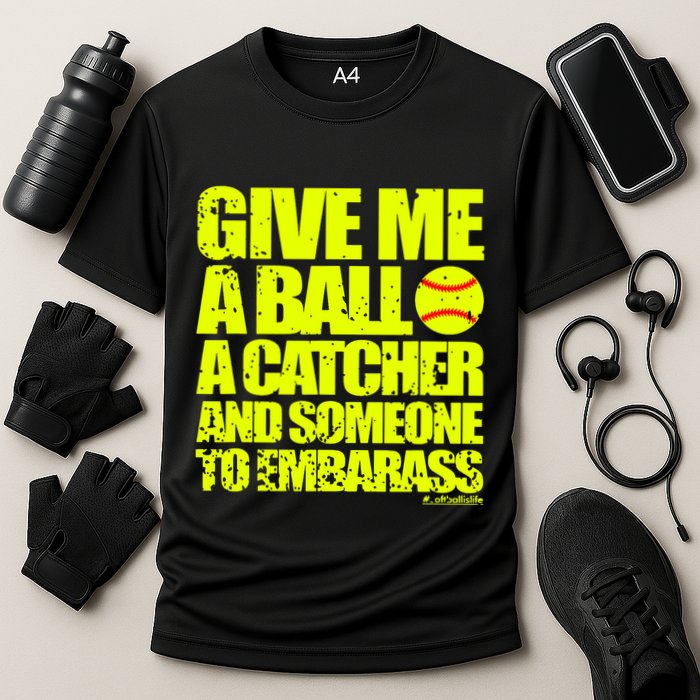 Girl Softball Pitcher Funny Cooling Performance Crew T-Shirt