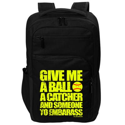 Girl Softball Pitcher Funny Impact Tech Backpack