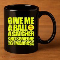 Girl Softball Pitcher Funny 11oz C Handle Ceramic Mug