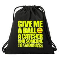 Girl Softball Pitcher Funny Drawstring Bag