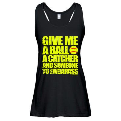 Girl Softball Pitcher Funny Ladies Essential Flowy Tank