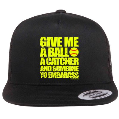 Girl Softball Pitcher Funny Flatbill Hat