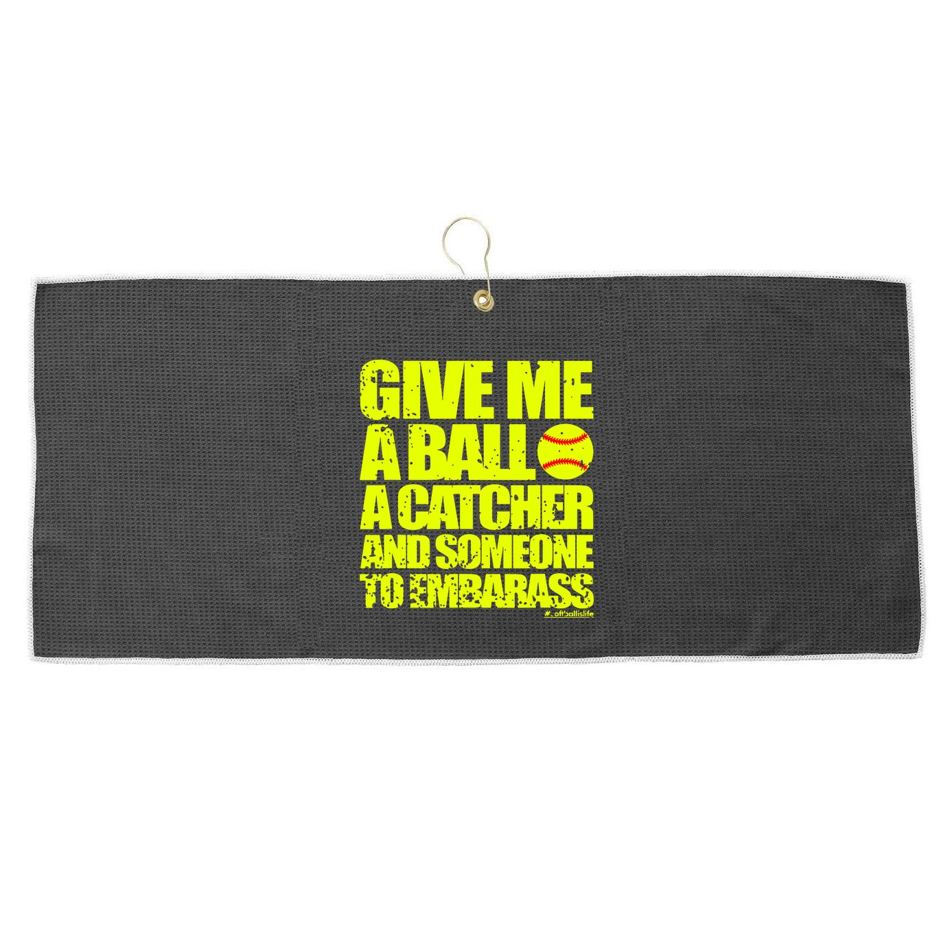 Girl Softball Pitcher Funny Large Microfiber Waffle Golf Towel