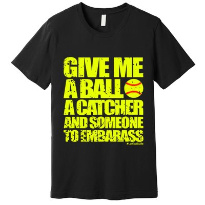 Girl Softball Pitcher Funny Premium T-Shirt