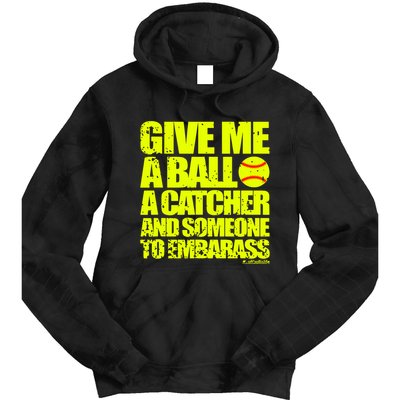 Girl Softball Pitcher Funny Tie Dye Hoodie