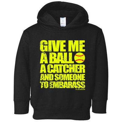 Girl Softball Pitcher Funny Toddler Hoodie