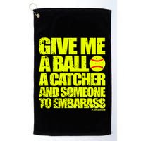 Girl Softball Pitcher Funny Golf Towel