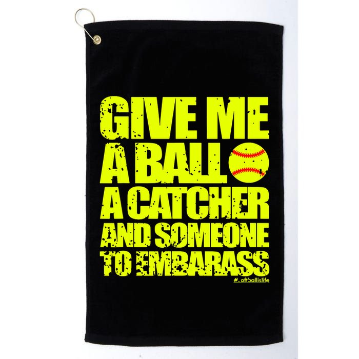 Girl Softball Pitcher Funny Golf Towel