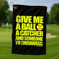 Girl Softball Pitcher Funny Golf Towel
