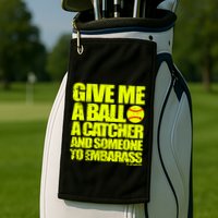 Girl Softball Pitcher Funny Golf Towel
