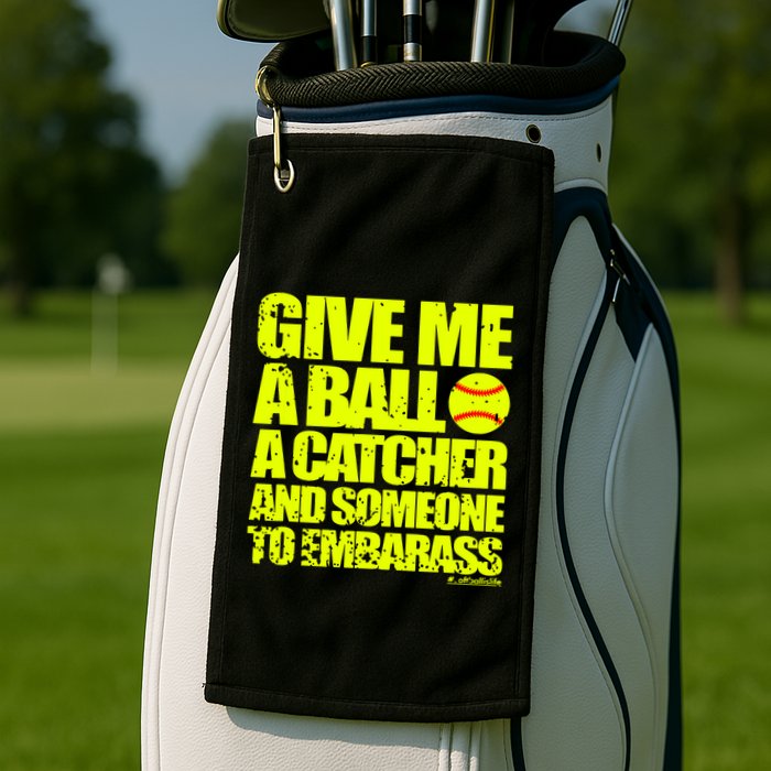 Girl Softball Pitcher Funny Golf Towel
