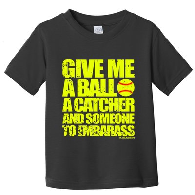 Girl Softball Pitcher Funny Toddler T-Shirt