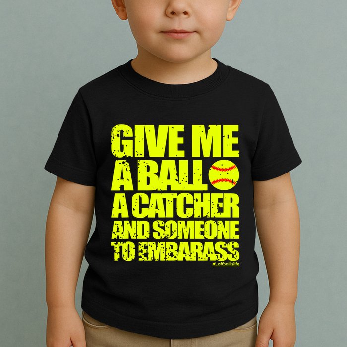 Girl Softball Pitcher Funny Toddler T-Shirt
