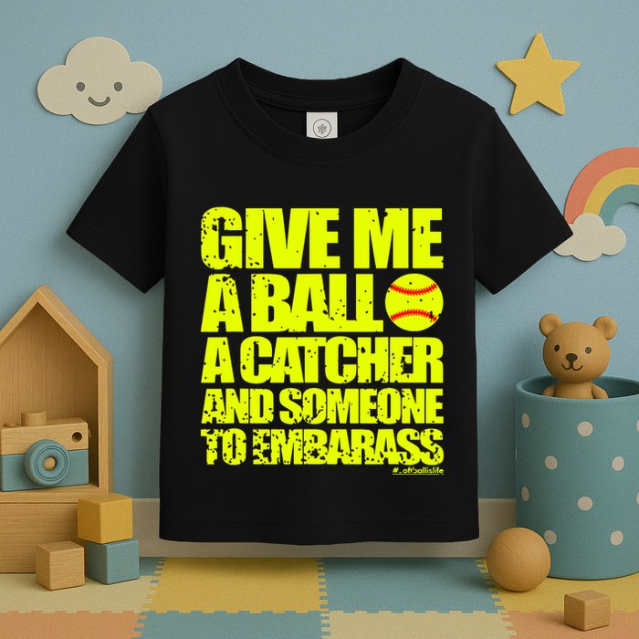 Girl Softball Pitcher Funny Toddler T-Shirt